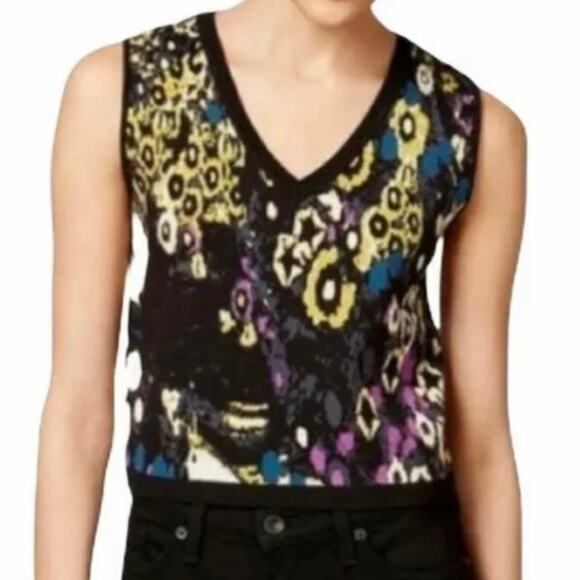 NWT Rachel Rachel Roy Deep Sapphire Combo Sweater Vest Black Academia Size 2X - Picture 1 of 7